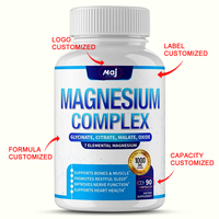 Compléments en capsules de magnésium glycinate 3-en-1 à marque privée : citrate, glycinate, 1800 mg, 1000 mg