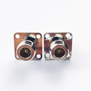 RF Connector Brass Type N Female 4 Hole Flang Solder Mount N Connector 172119 082-24 082-97-RFX - Product Image 1