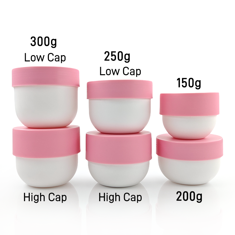 ขวดโหลสีขาว + แผ่นดิสก์ + ฝาสีชมพู