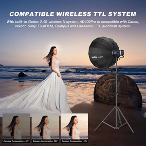 Ad400pro 400ws Gn72 Ttl 1/8000s Hss 2.4G Built-in <b>Wireless</b> X System Witstro All-in-one <b>Outdoor</b> Flash for <b>Camera</b> Photography No - Product Image 4