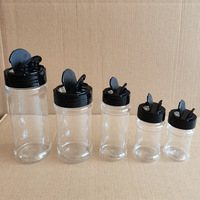 Récipient à épices en plastique vide de stock 80g 100g 250g 400g Bocaux à épices en plastique de cuisine Bouteille d'assaisonnement avec couvercles à clapet