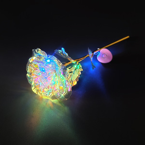 Bunga mawar LED warna-warni mawar Foil emas menyala untuk ulang tahun Natal hadiah Hari Valentine - Product Image 4