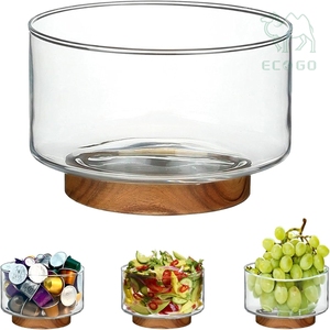 ชามไม้กระถินขนาดใหญ่สำหรับผสมอาหาร ชั้นวางผลไม้สด ที่วางแคปซูลกาแฟ ชามสลัดไม้ - Product Image 1