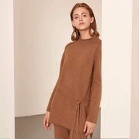 Designers de marque personnalisée Tenues 2 pièces pour femmes 100% Pull en laine Taille de l'épaule Ensemble de pantalons 2 pièces Pantalons en tricot Costumes Ensembles décontractés
