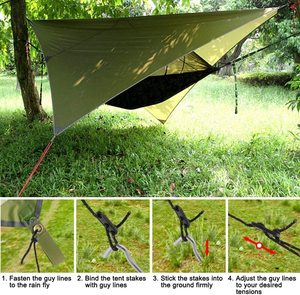Wuqi — hamac de camping en Nylon 210T 70D, équipement d'extérieur avec <span class=keywords><strong>moustiquaire</strong></span> et bâche de pluie - Product Image 2