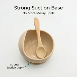 Juego de Vajilla de Silicona para Bebés en Fase de Autoalimentación, Tazón con Base de Succión Fuerte y <span class=keywords><strong>Cuchara</strong></span> de Entrenamiento Suave para <span class=keywords><strong>BLW</strong></span> - Product Image 4