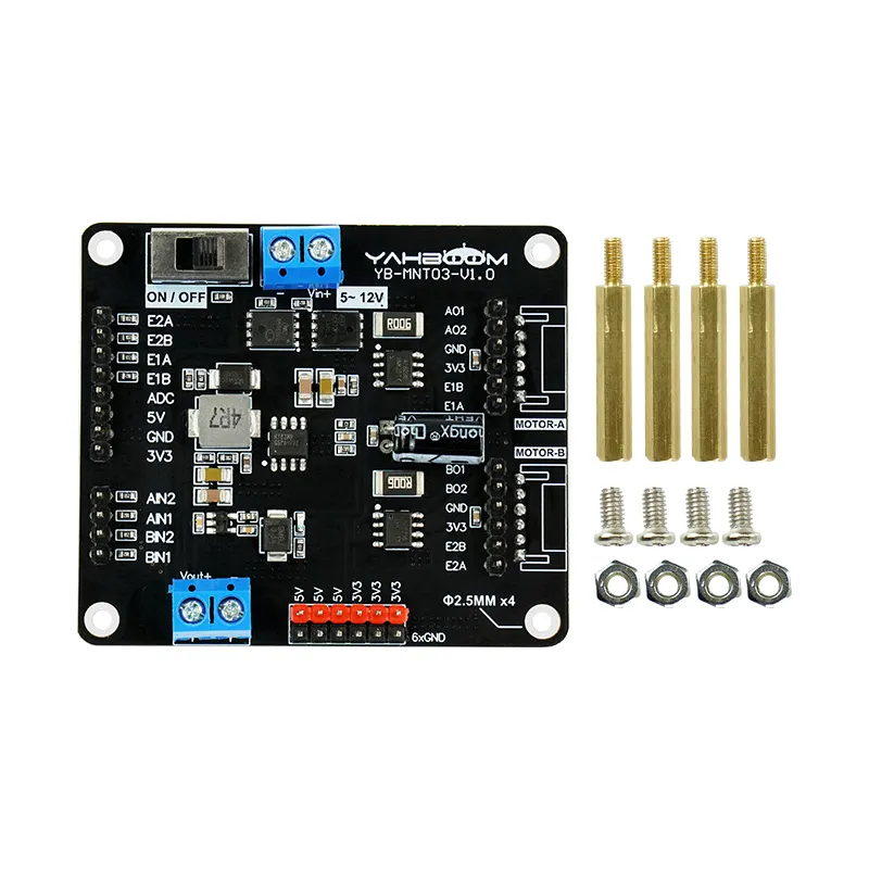 Yahboom AT8236 TB6612FNG Module d'entraînement de moteur à 2 canaux prenant en charge l'alimentation 5-12V basée sur la puce AT8236 pour robots de bricolage