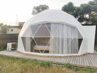 Tente de luxe moderne en PVC imperméable quatre saisons, dôme géodésique blanc, structure en acier, pour hôtel-resort, auvent extérieur ignifuge