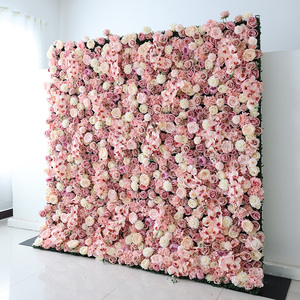 Telón de Fondo para Boda, Cortina de Rosas de Seda Artificial, Pared de Flores Enrollable, Pared de Flores Rojas - Product Image 5