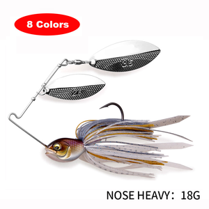 Nouveau 18g 8 couleurs 120mm Leurre coulant <span class=keywords><strong>Buzz</strong></span> Bait, Swimbait Big Mouth, Chatterbait, Double Willow Spinnerbait pour poissons d'eau salée - Product Image 3