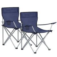 Chaise pliante en métal pour jardin, extérieur, camping, pêche, plage, portable, avec dossier et accoudoirs, tissu Oxford, légère (1,5 kg)