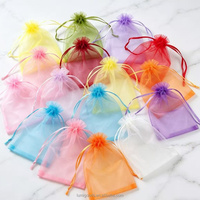 Sacs de rangement en organza transparents, écologiques et durables, avec impression de logo personnalisée, impression par transfert thermique, couleur et taille personnalisées, cadeau