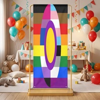 Toile de fond personnalisée à motif arc-en-ciel LGBTQIA, idéale pour les cérémonies thématiques, les rassemblements et la décoration de studio pour les festivals