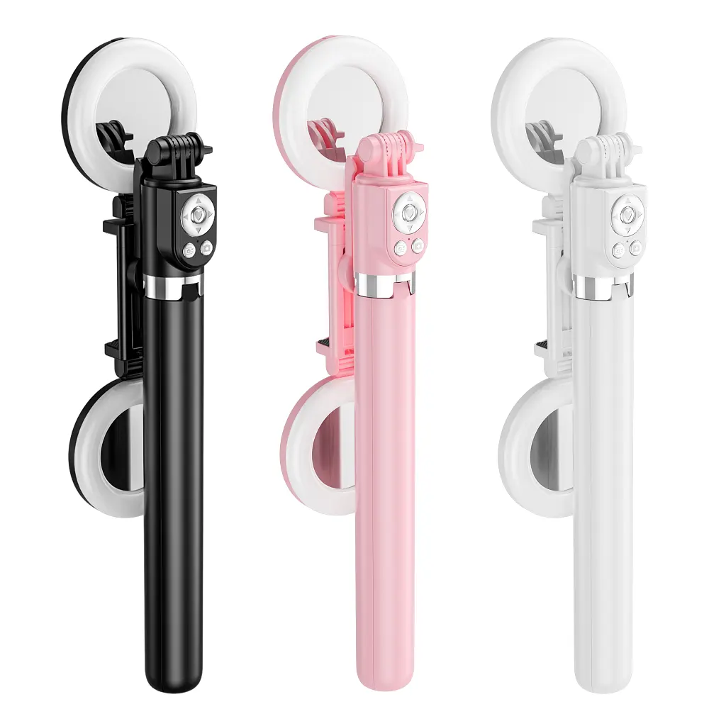 2022 New R17D 170 CM Long 6 in 1 Aluminium Alloy Wireless Mirror Ring Light Selfie Stick Umbrella Tripod with 7D TikTok Remote