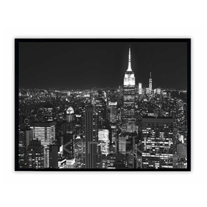 Symphonie nocturne urbaine, paysage moderne à l'aquarelle, <span class=keywords><strong>art</strong></span> mural avec cadre lumineux, 40x50cm - Product Image 1