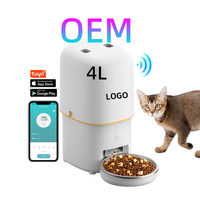 Mangeoire automatique pour chiens OEM 4L Distributeur intelligent de nourriture Tuya Wifi Chats Chiens Minuterie Bol en acier inoxydable Mangeoire automatique pour chiens chats et animaux de compagnie
