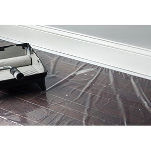 Pre-<b>Taped</b> Drop Cloth 5.25 Ft X 19.68 Ft <b>Clear</b> Plastic For Indoor Outdoor Painting Protection - Product Image 4
