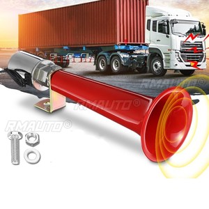 1/2 pièces Klaxon d'air universel 180DB puissant pour voiture, 12V/24V, 180 Hertz, simple trompette, avec compresseur, pour camions, voitures, automobiles - Product Image 2