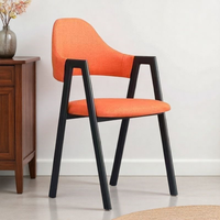 Fauteuil de salle à manger moderne en métal, vente en gros d'usine, avec revêtement en lin/PU - Durable et écologique pour la cuisine et la restauration
