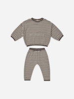 Automne chaud Casual oversize poche Tops enfants neutre bébé ensemble pantalon gaufré matelassé