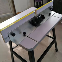 RT015 Mesa de Trabajo Abatible para Fresadora, Banco de Trabajo Doméstico para Carpintería, Herramientas de Trabajo en Madera, Placa de Aleación de Aluminio, Fuente de Alimentación Manual