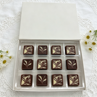 Boîte en papier rose à 18 compartiments, boîte avec couvercle et base, boîte d'emballage pour chocolats, truffes, gâteaux et brownies, pliable