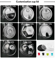 Couvercles de gobelets en plastique PET transparent de 12oz avec logo imprimé personnalisé Tasse à café jetable en plastique à emporter pour boissons de jus