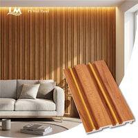 Panneau mural PS de style coréen haut de gamme, imperméable, à lattes en charbon de bois, panneau à lamelles 3D pour la décoration intérieure du plafond