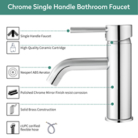 Robinets de lavabo haut de gamme certifiés UPC mitigeur d'évier de salle de bain pas cher robinet de lavabo en acier inoxydable 304