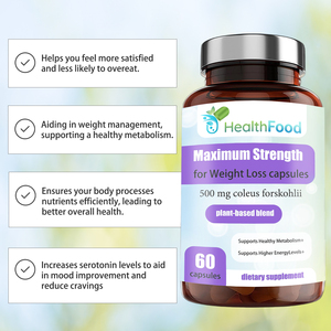 Cápsulas OEM ODM de Máxima Potencia para la Pérdida de Peso con Mezcla Patentada de Forskolina, Aumenta el Metabolismo y la Serotonina - Product Image 3