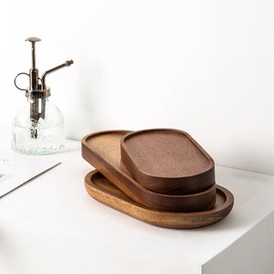 Offre Spéciale : Assiettes de Service en Bois d'Acacia pour Restaurants, Gâteaux, Snacks et Steaks, Assiette en Bois - Product Image 3