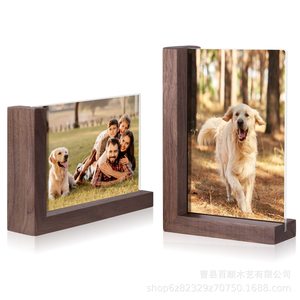 Solid Wood L Shaped Photo <b>Frame</b> Vertical Desktop Display Picture <b>Frame</b> For Living Room Bedroom - Product Image 2