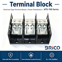 Bloc de distribution de puissance de type américain série ATG-760, 600V 760A, conforme aux normes UL/CUL, CQC, RoHS pour panneau de commande industriel