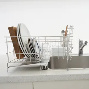 China Factory Utensils Dish Drying Rack Shelf Sink Side Glass Cup Bottle Holder Rack Plastic Drainer for Kitchen