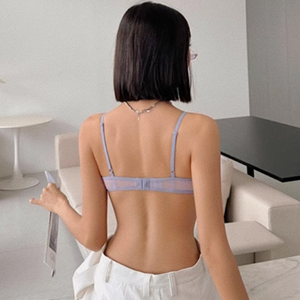 Conjunto de sujetador inalámbrico para <span class=keywords><strong>mujer</strong></span>, bralette minimalista para ropa exterior, lencería sexy, bragas, sujetador para adolescentes y estudiantes con <span class=keywords><strong>relleno</strong></span> - Product Image 4