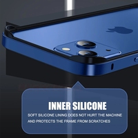 Étui pare-chocs pour iPhone 14 13 12 11 Pro Max coque de protection de luxe en aluminium métal Silicone pour iPhone X XR Xs Max