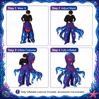 Costume Gonflable Pieuvre, Tenue d'Animal Marin 1,8M, Imperméable, Accessoire d'Halloween, Faveur de Fête, Adulte, Vente Directe Usine, Commande en Gros