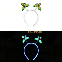 Serre-tête lumineux de Noël style lettre, bandeau néon fluorescent pour adultes et enfants, idéal pour la décoration de fêtes