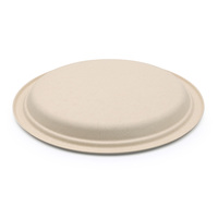 Assiettes jetables biodégradables en papier de 6 pouces, 100 % compostables, non blanchies, en bagasse de canne à sucre, pour fêtes, mariages et événements