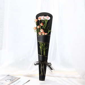 Hot sales customized paper flower box set bouquet cone single heart paper flower box