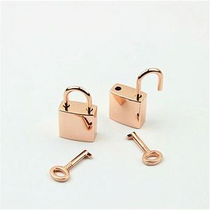 Zinc Alloy Luggage Bags Handbag Hardware Accessories Decorative Polished Pendant Small <b>Square</b> Padlock <b>Key</b> Genuine Lock Head - Product Image 2