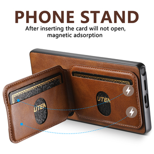 Étui de téléphone en cuir synthétique de luxe SUTENI avec porte-cartes et support, compatible avec Samsung <span class=keywords><strong>Galaxy</strong></span> S26/S25/S24/S23/<span class=keywords><strong>S22</strong></span> - Product Image 3