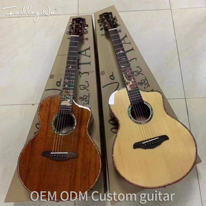 OEM ODM 6 <b>String</b> Acoustic Guitar Solid <b>Top</b> Wood Cutaway Folk Guitar Fretboard for Beginner Performance - Product Image 1