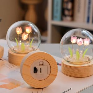 Regalo para el Día de la Madre, Mini Lámpara de Noche LED con Forma de Tulipán en Bola de Cristal, Decoración de Mesa, Luz Nocturna de Tulipán - Product Image 2