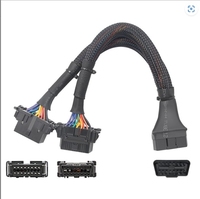 Arnés de cables hembra doble de núcleo completo de 16 pines OBD de alta calidad, longitud personalizada para aplicaciones electrónicas y Automotrices