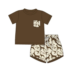 GBO0520 Ensemble de vêtements personnalisés pour fillette, sans MOQ, motif fleurs roses, smockée avec nœuds, sans manches, style Bummies, vente en gros pour enfants - Product Image 3