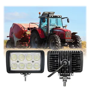 24V Flood Beam Tractor Light 2 Mounting Patterns 40W Rectangle LED Work Light For Agricultural Vehicles