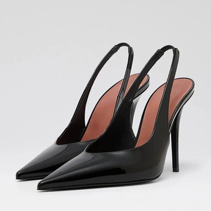 Zapatos de Tacón Alto con Tira Trasera de Seda para Mujer, Talla Grande 45, Zapatos de Vestir con Punta en Pico y Estampado de Leopardo - Product Image 4