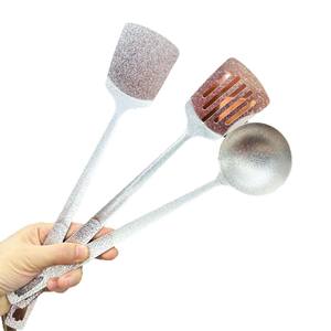 Ensemble de spatules de cuisine en titane pur, 2 pièces, avec manche allongé, pour sauter les aliments, hot pot, compatible four, lavage à la main uniquement - Product Image 2