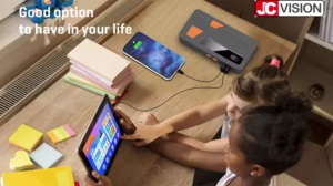 Jcvision เครื่องจั๊มสตาร์ทแบตเตอรี่รถยนต์แบบพกพาสองในหนึ่งสำหรับตั้งแคมป์เหตุการณ์สำรองในบ้าน - Product Image 6